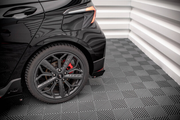 Street Pro Heck Ansatz Diffusor + Flaps passend für Hyundai I20 N Mk3 SCHWARZ+ HOCHGLANZ FLAPS