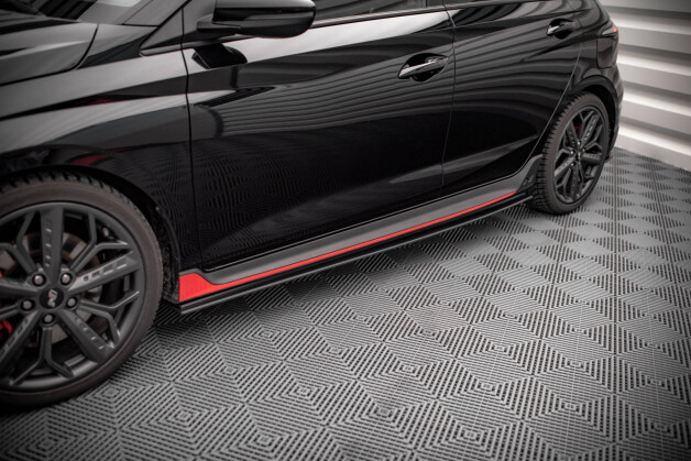 Street Pro Seitenschweller Ansatz Cup Leisten passend für Hyundai I20 N Mk3 SCHWARZ