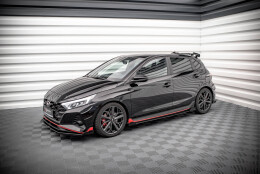 Street Pro Seitenschweller Ansatz Cup Leisten passend für Hyundai I20 N Mk3 rot+ Hochglanz Flaps