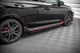 Street Pro Seitenschweller Ansatz Cup Leisten passend für Hyundai I20 N Mk3 rot+ Hochglanz Flaps