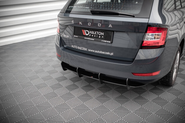Street Pro Heckschürze Heck Ansatz Diffusor passend für Skoda Fabia Combi Mk3 Facelift SCHWARZ