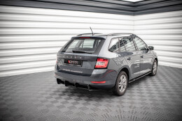 Street Pro Heckschürze Heck Ansatz Diffusor passend für Skoda Fabia Combi Mk3 Facelift SCHWARZ