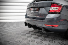 Street Pro Heckschürze Heck Ansatz Diffusor passend für Skoda Fabia Combi Mk3 Facelift SCHWARZ