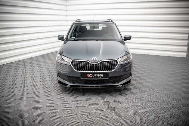 Cup Spoilerlippe Front Ansatz passend für Skoda Fabia Mk3 Facelift schwarz Hochglanz