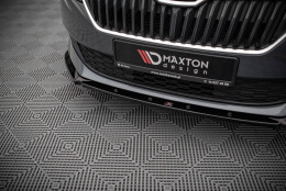 Cup Spoilerlippe Front Ansatz passend für Skoda Fabia Mk3 Facelift schwarz Hochglanz