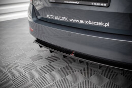 Mittlerer Cup Diffusor Heck Ansatz DTM Look für Skoda Fabia Combi Mk3 FL schwarz Hochglanz