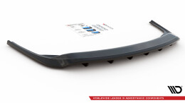 Mittlerer Cup Diffusor Heck Ansatz DTM Look passend für Skoda Fabia Combi Mk3 Facelift schwarz Hochglanz