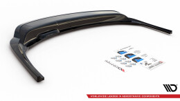Mittlerer Cup Diffusor Heck Ansatz DTM Look passend für Skoda Fabia Combi Mk3 Facelift schwarz Hochglanz