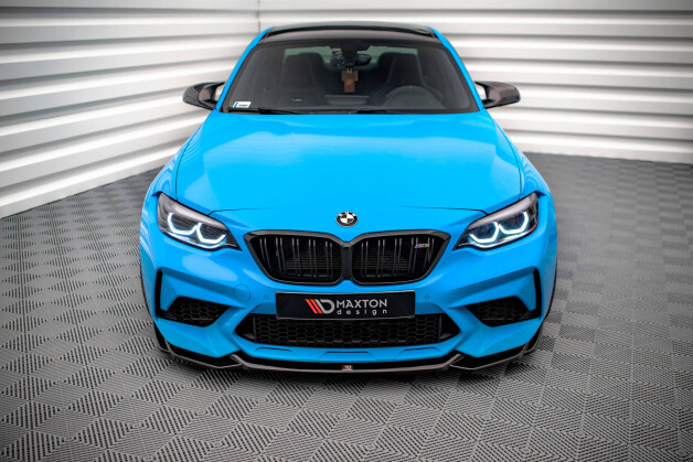 Street+ Spoilerlippe Front Ansatz V.1 passend für BMW M2 Competition F87 schwarz Hochglanz