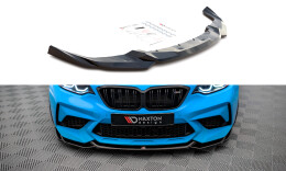 Cup Spoilerlippe Front Ansatz V.1 passend für BMW M2 Competition F87 schwarz Hochglanz