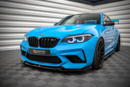 Street+ Spoilerlippe Front Ansatz V.1 passend für BMW M2 Competition F87 schwarz Hochglanz