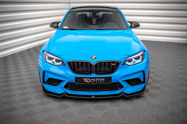 Cup Spoilerlippe Front Ansatz V.2 passend für BMW M2 Competition F87 schwarz Hochglanz
