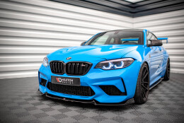 Street+ Spoilerlippe Front Ansatz V.2 passend für BMW M2 Competition F87 schwarz Hochglanz