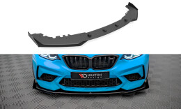 Street Pro Spoilerlippe Front Ansatz + Flaps V.1 passend für BMW M2 Competition F87 schwarz Hochglanz