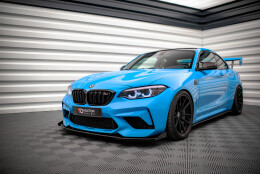 Street Pro Spoilerlippe Front Ansatz + Flaps V.1 passend für BMW M2 Competition F87 schwarz Hochglanz