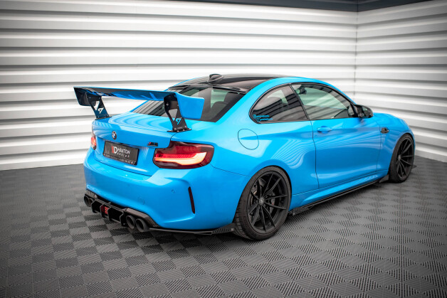 Street Pro Heck Ansatz Flaps Diffusor + Flaps für BMW M2 F87 schwarz Hochglanz