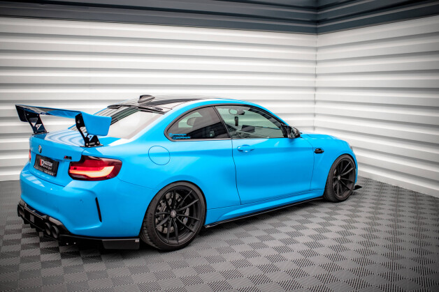Street Pro Seitenschweller Ansatz Cup Leisten passend für BMW M2 F87 rot