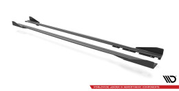 Street Pro Seitenschweller Ansatz Cup Leisten + Flaps für BMW M2 F87 schwarz Hochglanz