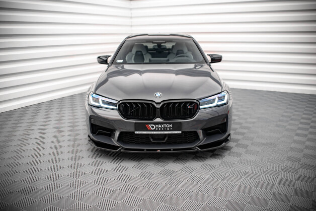 Cup Spoilerlippe Front Ansatz V.1 passend für BMW M5 F90 Facelift schwarz Hochglanz