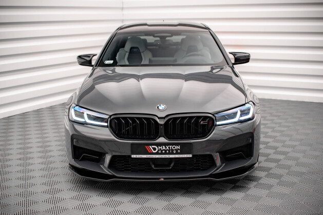 Cup Spoilerlippe Front Ansatz V.2 für BMW M5 F90 FL schwarz Hochglanz