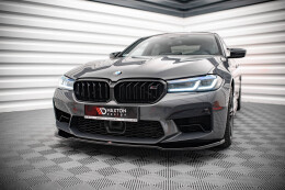 Cup Spoilerlippe Front Ansatz V.2 für BMW M5 F90 FL schwarz Hochglanz