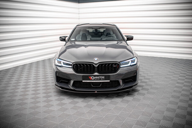 Cup Spoilerlippe Front Ansatz V.3 passend für BMW M5 F90 Facelift schwarz Hochglanz