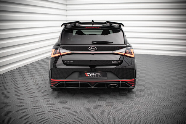 Street Pro Heck Ansatz Diffusor + Flaps passend für Hyundai I20 N Mk3 SCHWARZ