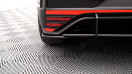 Street Pro Heck Ansatz Flaps Diffusor +Flaps für Hyundai I20 N Mk3 SCHWARZ