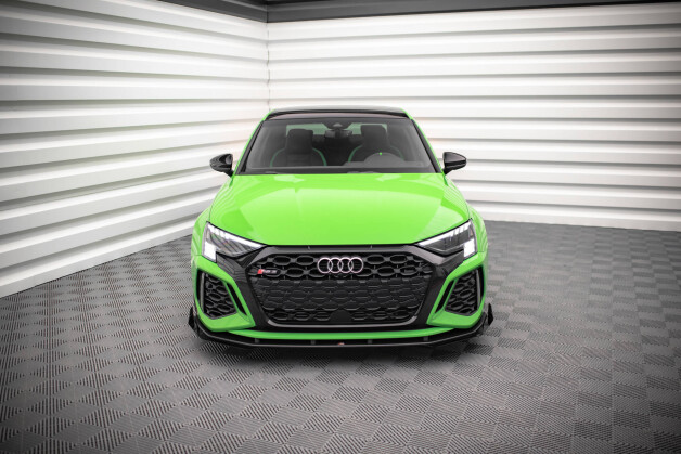 Street Pro Cup Spoilerlippe Front Ansatz passend für Audi RS3 Sportback + Limo 8Y SCHWARZ+ HOCHGLANZ FLAPS