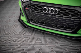 Street Pro Cup Spoilerlippe Front Ansatz für Audi RS3 Sportback 8Y SCHWARZ+ HOCHGLANZ FLAPS