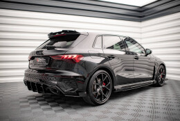 Street Pro Heck Ansatz Flaps Diffusor passend für Audi RS3 Sportback 8Y SCHWARZ+ HOCHGLANZ FLAPS