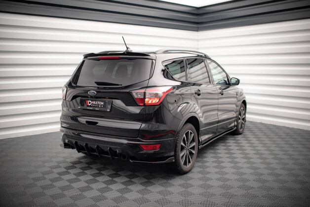 Heck Ansatz Flaps Diffusor passend für Ford Escape ST-Line Mk3 schwarz Hochglanz