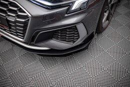 Street Pro Cup Spoilerlippe Front Ansatz passend für Audi S3 / A3 S-Line 8Y rot+ Hochglanz Flaps
