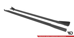 Street Pro Seitenschweller Leisten + Flaps V.1 passend für Audi S3 / A3 S-Line 8Y / 8Y FL schwarz Hochglanz