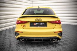 Mittlerer Cup Diffusor Heck Ansatz passend für Audi S3 Limousine 8Y schwarz Hochglanz