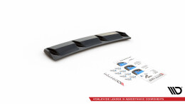 Mittlerer Cup Diffusor Heck Ansatz passend für Audi S3 Limousine 8Y schwarz Hochglanz