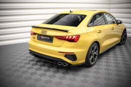 Heck Ansatz Flaps Diffusor passend für Audi S3 Limousine 8Y schwarz Hochglanz