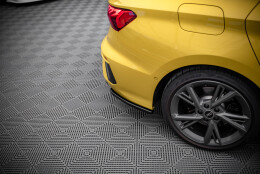 Heck Ansatz Flaps Diffusor passend für Audi S3 Limousine 8Y schwarz Hochglanz
