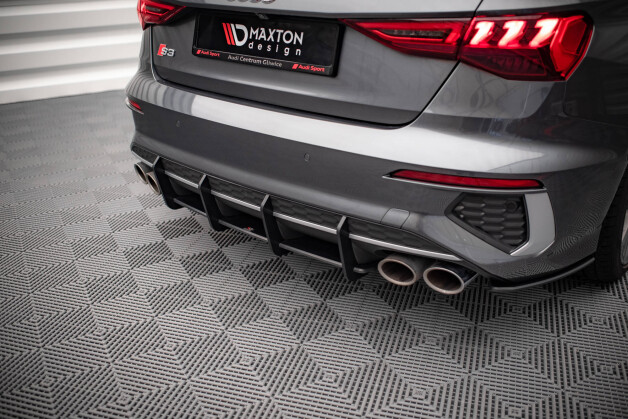Street Pro Heckschürze Heck Ansatz Diffusor passend für Audi S3 Limousine 8Y SCHWARZ