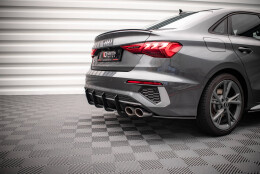 Street Pro Heckschürze Heck Ansatz Diffusor passend für Audi S3 Limousine 8Y SCHWARZ
