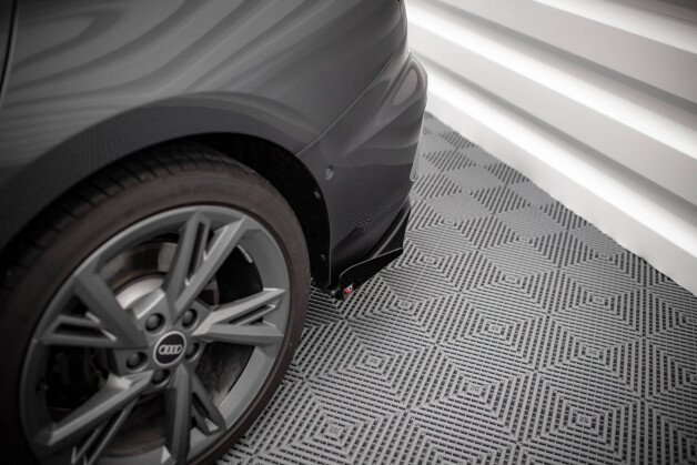 Street Pro Heck Ansatz Diffusor + Flaps passend für Audi S3 Limousine 8Y SCHWARZ+ HOCHGLANZ FLAPS