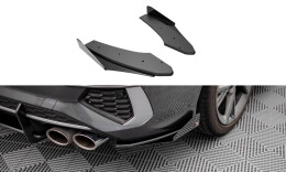 Street Pro Heck Ansatz Diffusor + Flaps passend für Audi S3 Limousine 8Y SCHWARZ+ HOCHGLANZ FLAPS