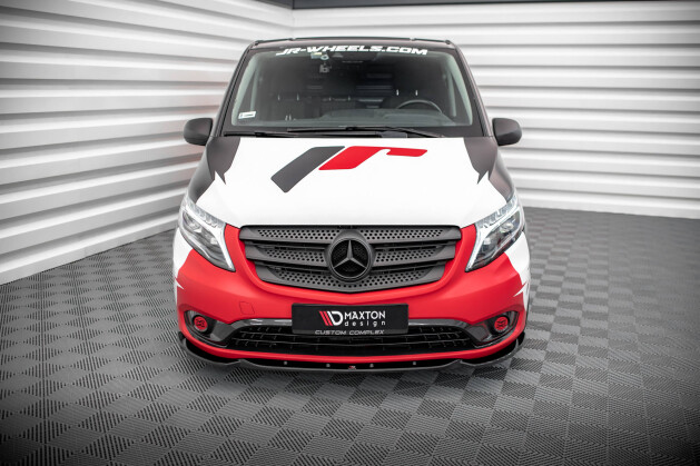 Cup Spoilerlippe Front Ansatz V.1 für Mercedes Vito W447 FL schwarz Hochglanz