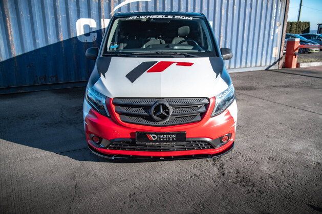 Cup Spoilerlippe Front Ansatz V.2 für Mercedes Vito W447 FL schwarz Hochglanz