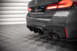 Street Pro Heckschürze Heck Ansatz Diffusor für BMW M5 F90 FL schwarz-rot