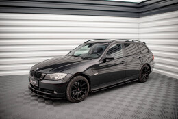 Seitenschweller Ansatz Cup Leisten passend für BMW 3er E90 schwarz Hochglanz