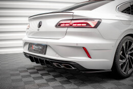 Heck Ansatz Flaps Diffusor passend für VW Arteon R schwarz Hochglanz