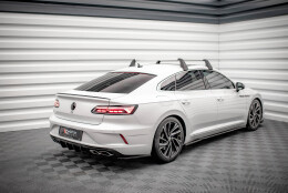 Heck Ansatz Flaps Diffusor passend für VW Arteon R schwarz Hochglanz