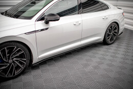 Street Pro Seitenschweller Ansatz Cup Leisten V.2 passend für VW Arteon R / R-Line Facelift SCHWARZ