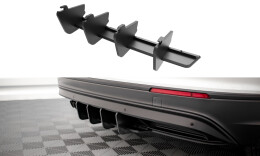 Street Pro Heckschürze Heck Ansatz Diffusor passend für VW Tiguan Mk2 schwarz-rot